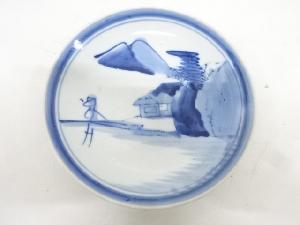 古伊万里　染付　山水六寸皿